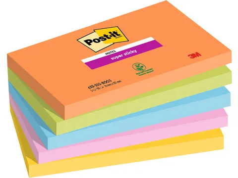 Memoblok 3M Post-it 655 Super Sticky 76X127mm BOOS