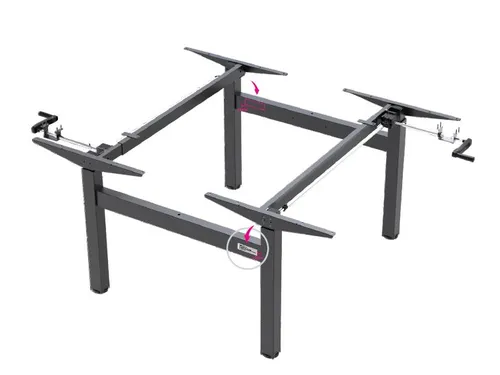 Dextro Duo onderstel Slinger Zit-Sta 120-180 breed, kleur Zwart