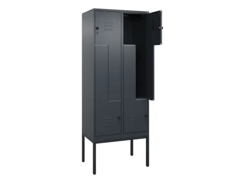 Z-garderobekast,HxBxD 2120x800x500mm,vak B 200/400mm,draaigrendel