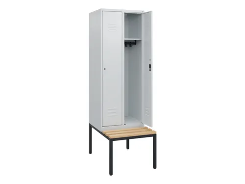 locker met bank,HxBxD 1950x600x815mm,2vak,vak B 300mm,cil.-slot