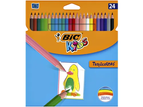 Kleurpotloden BicKids Tropicolors assorti blister à 24 stuks