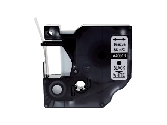 Labeltape Quantore 40913 9mmx7m zwart op wit D1