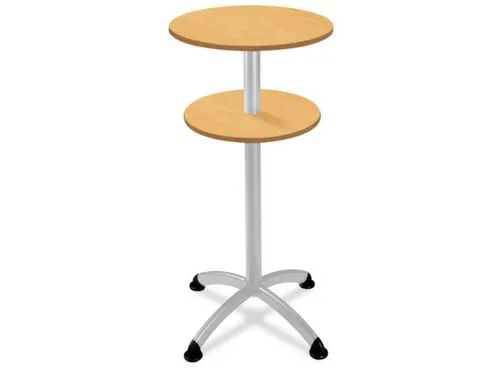 Statafel Stalen 4-Poots H 112cm Onderstel Zwart Blad Beuken