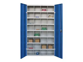 Materiaalkast Staal 1800x1000x530mm 32vakken Ral7035 Front Ral5010 - 2