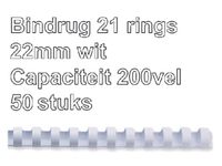 Bindrug Fellowes 22mm 21-rings A4 wit 50stuks