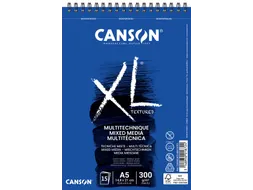 Mixed mediapapier Canson XL Textured Mixed Media 15vel 300gr A5 wit