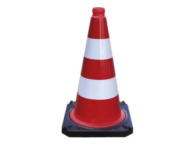 pion,H 500mm,pvc,rood/wit,retro-reflecterend