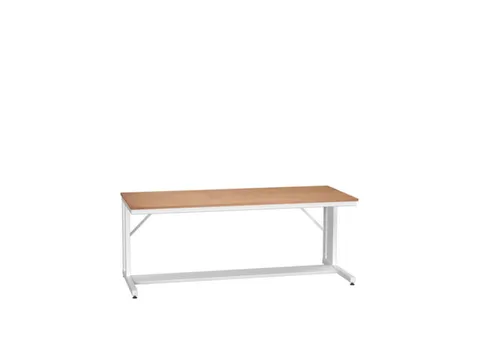 établi HxlxP 780x2000x800mm plateau multiplex pied en C RAL7035