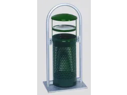 Afvalbak met beugel 65 liter asbakinzet hxbxd 1080x580x380mm RAL6005