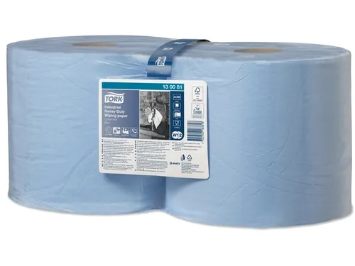 Poetspapier Tork Wiping Heavy-Duty W1/2 3-laags 119m blauw 130081