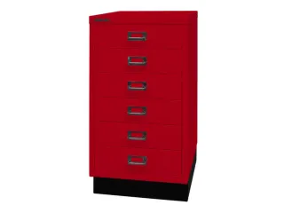 kantoor-ladekast HxBxD 670x349x432mm 6 laden romp kardinaalrood staal - 3