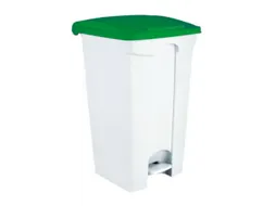 Contitop,afvalbak met pedaal 90L wit/groen/VE:3