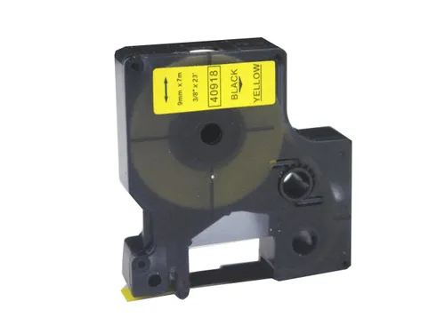 Labeltape Dymo 40918 D1 Compatible 9mmx7m Zwart Op Geel