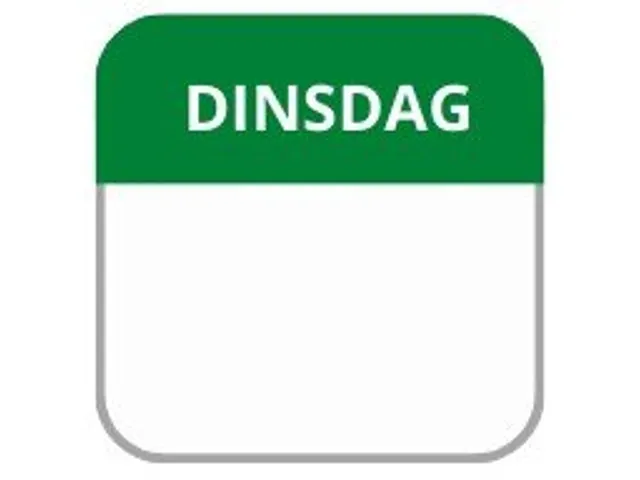 LabelLORD PL Dagetiket Dinsdag 25x25mm Groen Flushlabel 1000 stuks