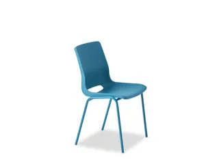 Kunststof kuipstoel,4voeten teal blue,zitting PP teal blue - 2
