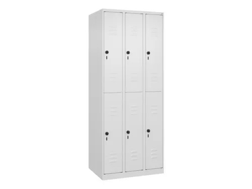 dubbeldekse locker,HxBxD 1850x750x500mm,3x2vak.,vak B 250mm