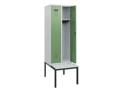locker met bank,HxBxD 1950x600x815mm,2vak,vak B 300mm,cilinderslot