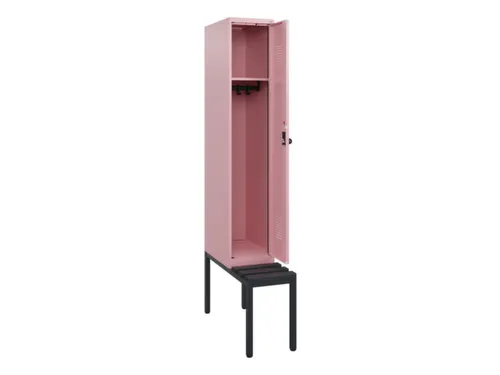 locker met bank,HxBxD 1950x300x815mm,1vak,vak B 300mm,draaigrendel