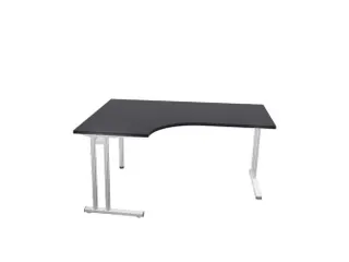 bureau in vrije vorm,HxBxD 740x1600x1200mm,vrije vorm,CC-zwart - 1