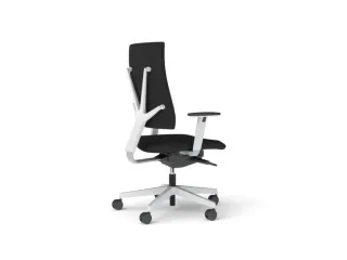 Bureaustoel Zwart Frame Wit Synchroonmechanisme Met Armleuning - 7