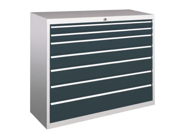 ladekast HxBxD 1000x1023x600mm 7laden RAL7035 front RAL7016