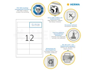 HERMA 4669 Premium etiketten A4 97x42,3mm Wit 1200 stuks - 3