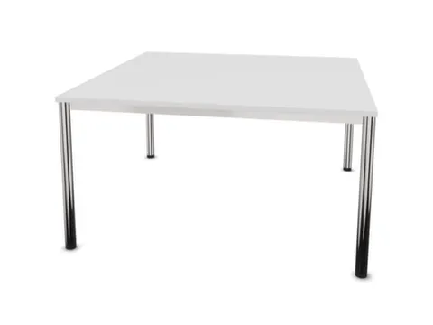 vergadertafel HxBxD 74x140x140cm vierkant 4voeten verchroomd Bl-wit