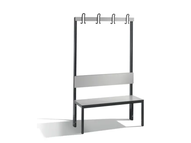 omkleedbank,HxLxD 1710x1000x407mm,HPL zilvergrijs,frame staal RAL7021