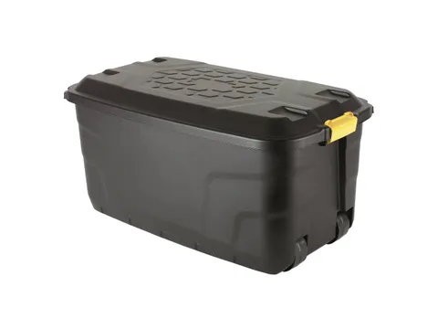 Robuuste Opbergbox 145 Liter Zwart Met Wielen