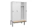 locker voor scheiding van kleding,HxBxD 2120x1200x815mm,3vak