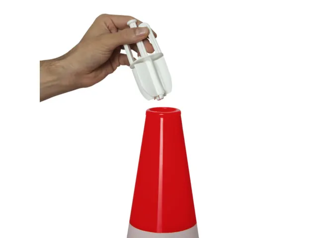 pylonenset,5kegels,H 500mm,PE,rood/wit,fluorescerend