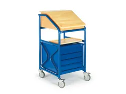 Verrijdbare lessenaar,HxBxD 1240x630x690mm,m. Lade,klapdeksel,4lade(n)