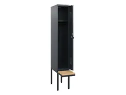 locker met bank,HxBxD 1950x300x815mm,1vak,vak B 300mm,draaigrendel