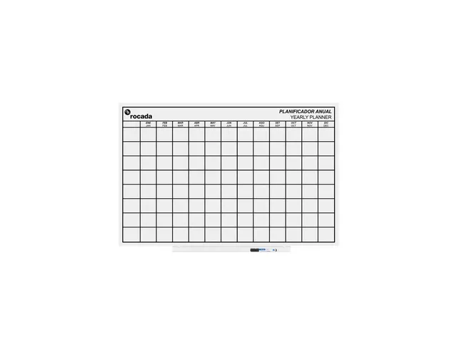 Whiteboard Rocada Skinplanner maanden 75x115cm wit gelakt