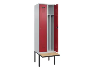 locker met bank,voor scheiding van kleding,HxBxD 2120x600x815mm,2vak - 1
