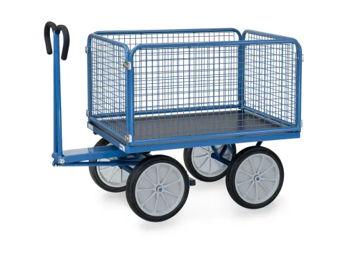 Handtrekwagen 6434v 1000kg 1200x800mm Draadgaas Massief Rubber