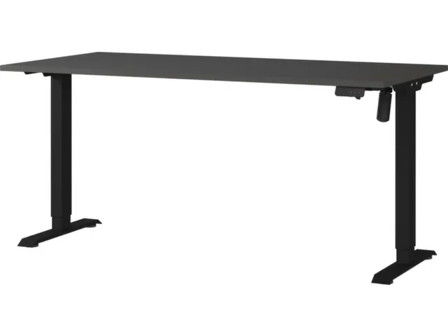 Elektrisch ihv bureau,HxBxD 710-1190x1600x800mm,blad zwart