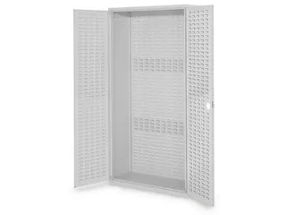 kast met sleufplaat,HxBxD 1950x1000x410mm,cil.-slot,romp lichtgrijs - 1