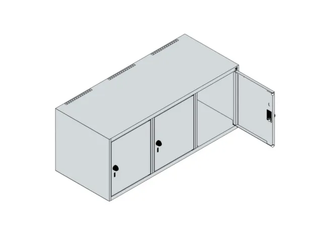 opzetkast,v. locker,3vak.,vak B 400mm,HxBxD 500x1200x500mm,vleugeldeur