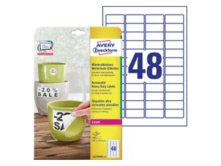 Etiket Avery L4778REV 45.7x21.2mm wit 960stuks - 1