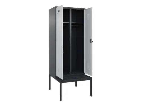 locker met bank,voor scheiding van kleding,HxBxD 2120x800x815mm,2vak