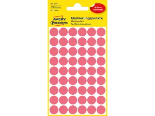 etiket Zweckform 12mm rond 5 vel a 54 etiketjes lichtrood - 1