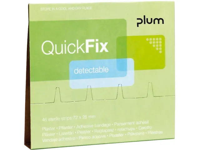 Plum QuickFix pleisterdispenser Navulling 30 Detectie pleisters Blauw