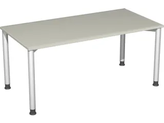 Bureau 4-Poot Hxbxd 680-800X1600X800Mm Ronde Buis Lichtgrijs - 1