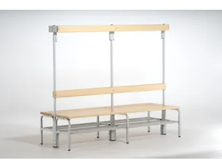 dubbele zitbank,HxLxD 1650x2000x725mm,houten lijst,frame staal RAL7035 - 1