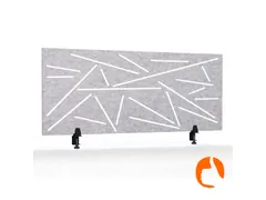 Akoestisch Bureaupaneel met patroon uitsnede 60x160cm Lichtgrijs