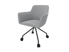 Bezoekersstoel 4-Voet/4Wielen Ronde Buis Donkergrijs Lichtgrijs