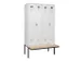 locker met bank,voor scheiding van kleding,HxBxD 2120x1200x815mm,4vak