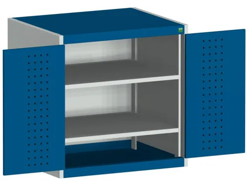 kast met geperforeerde platen,HxBxD 800x800x525mm,2xStalen bodem