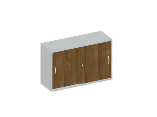 Schuifdeurkast 770x1200x430mm Romp Lichtgrijs Decor Front Noten